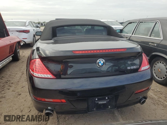 2008 BMW 6 Series 650i with VIN WBAEB53548CX61755, listed as a Copart auction lot 75056964 with 0 mi miles and Salvage Title. Bid and sale history available at carsss.com. Image 6.