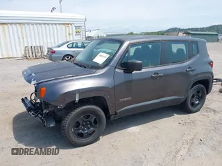 2017 Jeep Renegade Sport with VIN ZACCJBAB7HPG36829, listed as a IAAI auction lot 39881153 with 124,471 mi miles and . Bid and sale history available at carsss.com. Image 2.