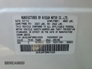 2014 Infiniti QX50 Journey with VIN JN1BJ0HP3EM210229, listed as a Copart auction lot 84120624 with 109,068 mi miles and Salvage Title. Bid and sale history available at carsss.com. Image 12.