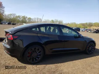 2023 Tesla Model 3 Performance with VIN 5YJ3E1EC1PF577798, listed as a Copart auction lot 55032025 with 20,098 mi miles and Salvage Title. Bid and sale history available at carsss.com. Image 3.