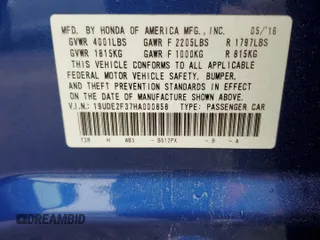 2017 Acura ILX z VIN 19UDE2F37HA000858, wystawiony jako Copart lot #55072885 z przebiegiem 68 333 mil mil oraz Szkoda całkowita • Salvage title. Historia ofert i sprzedaży dostępna na DreamBid. Obrazek 12.