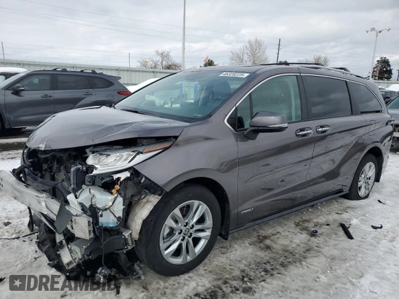 2021 Toyota Sienna Limited with VIN 5TDZSKFC3MS008238, listed as a Copart auction lot 46328225 with 28,269 mi miles and Salvage Title. Bid and sale history available at DreamBid. Image 1.