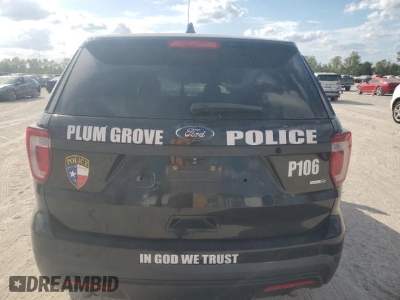 2016 Ford Utility Police Interceptor with VIN 1FM5K8AR0GGA78660, listed as a Copart auction lot 76689014 with 0 mi miles and Salvage Title. Bid and sale history available at carsss.com. Image 6.