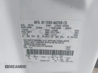 2007 Ford F-150 STX with VIN 1FTRX12W17FA05208, listed as a IAAI auction lot 41902967 with 314,754 mi miles and . Bid and sale history available at DreamBid. Image 9.