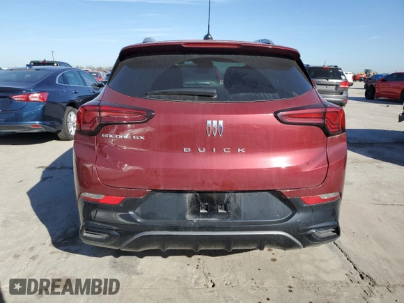 2025 Buick Encore GX Sport Touring with VIN KL4AMDSL5SB021788, listed as a Copart auction lot 50718585 with 6,597 mi miles and Salvage title. Bid and sale history available at DreamBid. Image 6.