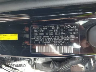 2015 Hyundai Genesis 3.8L with VIN KMHGN4JE3FU080540, listed as a IAAI auction lot 39274450 with 144,269 mi miles. Bid and sale history available at carsss.com. Image 9.