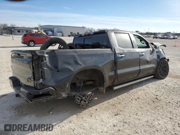 2020 Chevrolet Silverado 1500 High Country with VIN 1GCUYHEL6LZ279756, listed as a Copart auction lot 42144045 with 0 mi miles and Salvage Title. Bid and sale history available at carsss.com. Image 3.