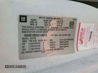2010 Chevrolet Express Passenger LT with VIN 1GA2G1DG2A1148818, listed as a Copart auction lot 46236375 with 142,954 mi miles and Salvage title. Bid and sale history available at DreamBid. Image 15.