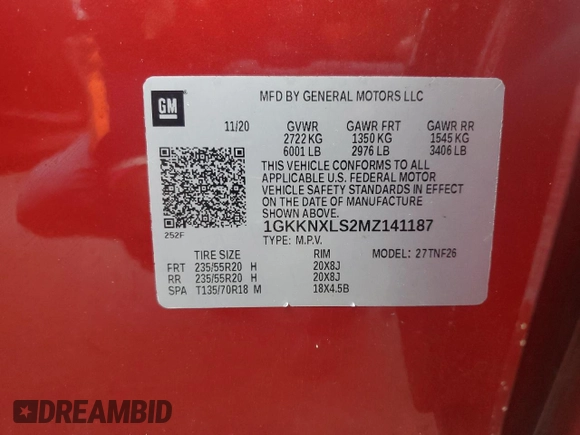 2021 GMC Acadia Denali z VIN 1GKKNXLS2MZ141187, wystawiony jako Copart lot #51343615 z przebiegiem 45 361 mil mil oraz Szkoda całkowita • Salvage title. Historia ofert i sprzedaży dostępna na DreamBid. Obrazek 13.