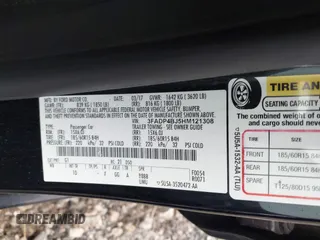 2017 Ford Fiesta SE with VIN 3FADP4BJ5HM121308, listed as a IAAI auction lot 41487509 with 147,112 mi miles. Bid and sale history available at carsss.com. Image 9.
