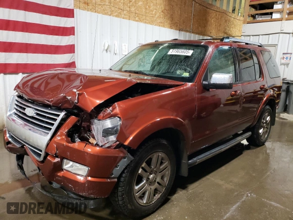 2010 Ford Explorer Limited z VIN 1FMEU7FE7AUA03327, wystawiony jako Copart lot #51965605 z przebiegiem 45 050 mil mil oraz Szkoda całkowita • Salvage title. Historia ofert i sprzedaży dostępna na DreamBid. Obrazek 1.