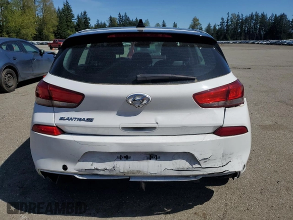 2019 Hyundai Elantra GT with VIN KMHH35LE7KU107245, listed as a Copart auction lot 53916705 with 28,297 mi miles and Salvage Title. Bid and sale history available at carsss.com. Image 6.