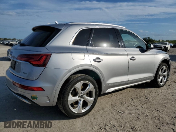 2021 Audi Q5 Prestige with VIN WA1CAAFY1M2007556, listed as a Copart auction lot 87270094 with 51,786 mi miles and Non Repairable. Bid and sale history available at carsss.com. Image 3.