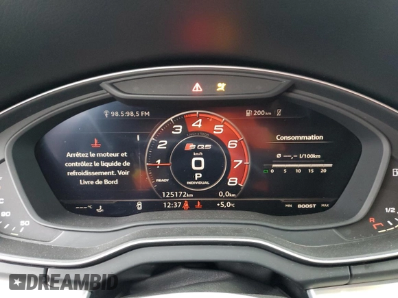 2018 Audi SQ5 with VIN WA1C4BFY1J2074523, listed as a Copart auction lot 84506844 with 125,172 mi miles and Salvage Title. Bid and sale history available at DreamBid. Image 9.