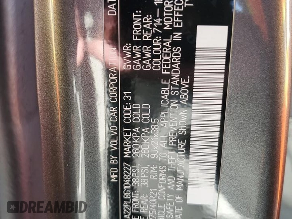 2016 Volvo XC90 T6 Inscription z VIN YV4A22PL8G1048227, wystawiony jako Copart lot #48582785 z przebiegiem 99 830 mil mil oraz Szkoda całkowita • Salvage title. Historia ofert i sprzedaży dostępna na DreamBid. Obrazek 12.