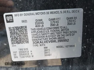 2021 GMC Terrain SLT with VIN 3GKALVEV6ML399992, listed as a IAAI auction lot 42295073 with 75,378 mi miles and . Bid and sale history available at DreamBid. Image 9.