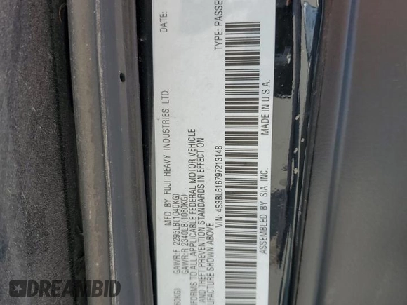 2009 Subaru Legacy Special z VIN 4S3BL616797213148, wystawiony jako Copart lot #56518685 z przebiegiem 147 437 mil mil oraz Szkoda całkowita • Salvage title. Historia ofert i sprzedaży dostępna na DreamBid. Obrazek 13.