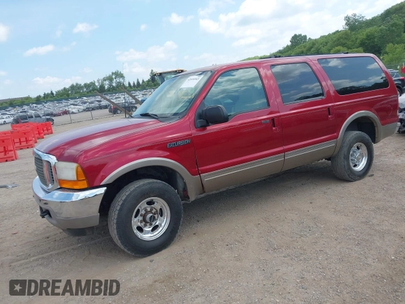 2001 Ford Excursion Limited z VIN 1FMNU43S61EA18890, wystawiony jako IAAI lot #42536943 z przebiegiem 208 971 mil mil oraz . Historia ofert i sprzedaży dostępna na DreamBid. Obrazek 2.