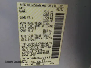 2012 Nissan Pathfinder S z VIN 5N1AR1NN4CC626315, wystawiony jako Copart lot #57136535 z przebiegiem 127 193 mil mil oraz Szkoda całkowita • Salvage title. Historia ofert i sprzedaży dostępna na DreamBid. Obrazek 13.