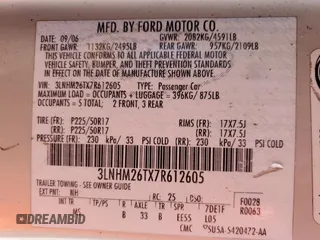 2007 Lincoln MKZ z VIN 3LNHM26TX7R612605, wystawiony jako Copart lot #46475475 z przebiegiem 204 122 mil mil oraz Szkoda całkowita • Salvage title. Historia ofert i sprzedaży dostępna na DreamBid. Obrazek 14.