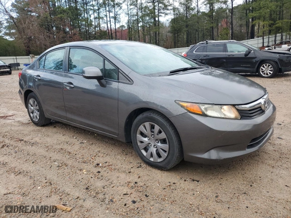2012 Honda Civic Sdn LX with VIN 2HGFB2F50CH316910, listed as a Copart auction lot 49184325 with 163,698 mi miles and Salvage Title. Bid and sale history available at carsss.com. Image 4.