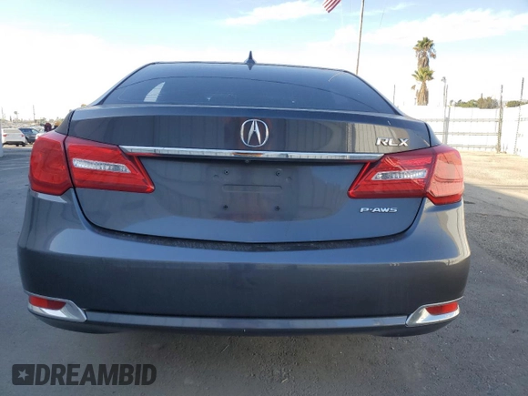 2016 Acura RLX Tech Pkg with VIN JH4KC1F57GC000996, listed as a Copart auction lot 83391544 with 97,707 mi miles and Salvage Title. Bid and sale history available at carsss.com. Image 6.