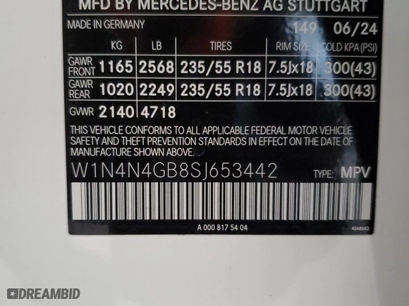 2025 Mercedes-Benz GLA with VIN W1N4N4GB8SJ653442, listed as a Copart auction lot 52631645 with 2,538 mi miles and Salvage Title. Bid and sale history available at carsss.com. Image 13.