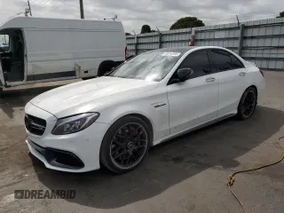2016 Mercedes-Benz C 63 S AMG with VIN 55SWF8HB4GU116325, listed as a Copart auction lot 44614595 with 89,022 mi miles and Salvage title. Bid and sale history available at DreamBid. Image 1.