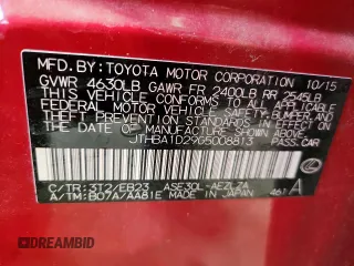 2016 Lexus IS 200t with VIN JTHBA1D29G5008813, listed as a Copart auction lot 59875535 with Not provided miles and Salvage title. Bid and sale history available at DreamBid. Image 13.