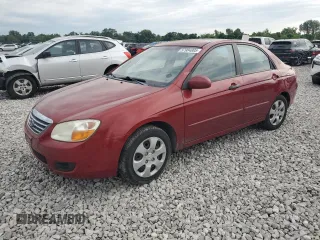 2008 Kia Spectra EX with VIN KNAFE121985532558, listed as a Copart auction lot 57984805 with 136,964 mi miles and Salvage title. Bid and sale history available at DreamBid. Image 1.