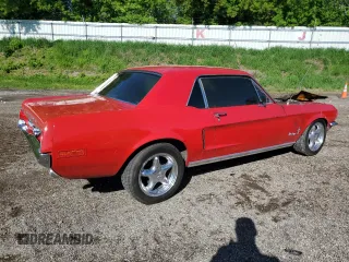 1968 Ford Mustang z VIN 8T01C111134, wystawiony jako Copart lot #57149315 z przebiegiem Nie podano mil oraz Tytuł czysty. Historia ofert i sprzedaży dostępna na DreamBid. Obrazek 3.