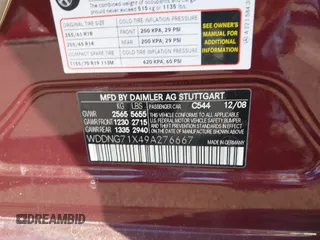 2009 Mercedes-Benz S 550 with VIN WDDNG71X49A276667, listed as a IAAI auction lot 41736473 with Not Provided miles and . Bid and sale history available at DreamBid. Image 9.