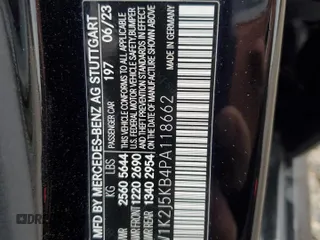 2023 Mercedes-Benz CLS with VIN W1K2J5KB4PA118662, listed as a Copart auction lot 88982655 with 11,622 mi miles and Salvage Title. Bid and sale history available at carsss.com. Image 12.