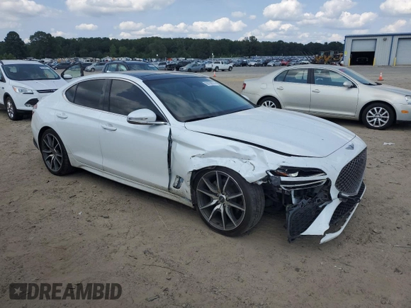 2022 Genesis G70 2.0T with VIN KMTG34TA7NU088080, listed as a Copart auction lot 66758814 with 100,760 mi miles and Salvage Title. Bid and sale history available at carsss.com. Image 4.