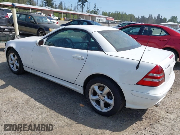 2001 Mercedes-Benz SLK-Class with VIN WDBKK65F31F172555, listed as a IAAI auction lot 42056347 with 197,272 mi miles. Bid and sale history available at carsss.com. Image 3.