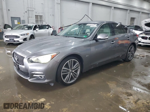 2017 Infiniti Q50 Signature Edition z VIN JN1EV7AR4HM834373, wystawiony jako Copart lot #56761575 z przebiegiem 44 333 mil mil oraz Szkoda całkowita • Salvage title. Historia ofert i sprzedaży dostępna na DreamBid. Obrazek 1.