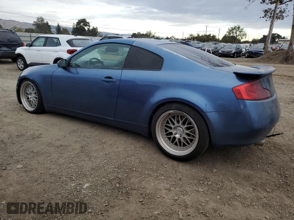 2005 Infiniti G35 Coupe with VIN JNKCV54E85M402378, listed as a Copart auction lot 81140184 with 169,422 mi miles and Salvage Title. Bid and sale history available at carsss.com. Image 2.