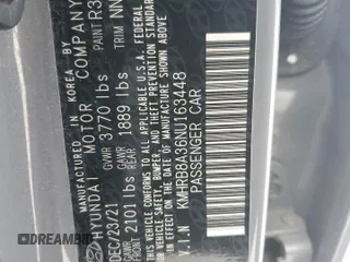 2022 Hyundai Venue SE with VIN KMHRB8A36NU163448, listed as a Copart auction lot 44604365 with 98,448 mi miles and Salvage Title. Bid and sale history available at DreamBid. Image 14.