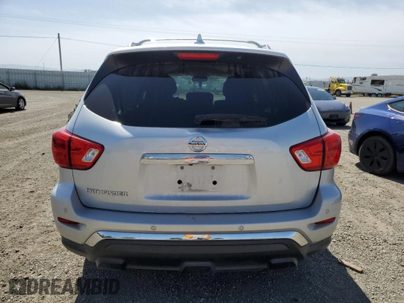 2020 Nissan Pathfinder S with VIN 5N1DR2AN7LC618959, listed as a Copart auction lot 57436355 with 66,458 mi miles and Salvage title. Bid and sale history available at DreamBid. Image 6.