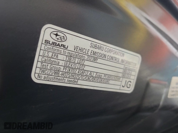 2023 Subaru Ascent with VIN 4S4WMAAD4P3404025, listed as a IAAI auction lot 42666456 with 59,195 mi miles and . Bid and sale history available at DreamBid. Image 22.