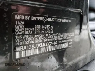 2021 BMW 5 Series 530i xDrive with VIN WBA13BJ0XMCG02446, listed as a Copart auction lot 44348085 with Not Provided miles and Salvage Title. Bid and sale history available at carsss.com. Image 14.
