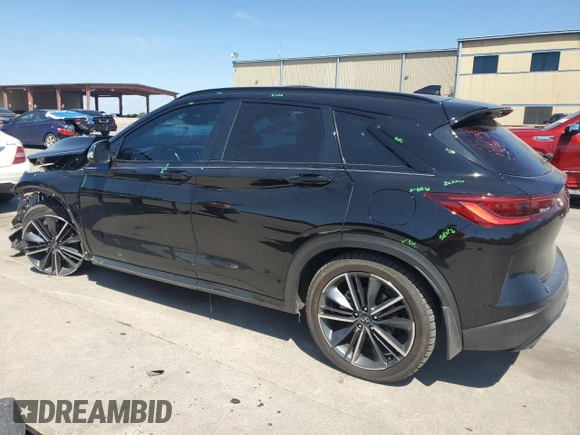 2023 Infiniti QX50 Sport with VIN 3PCAJ5FA4PF119678, listed as a Copart auction lot 72553294 with 10,576 mi miles and Salvage title. Bid and sale history available at DreamBid. Image 2.