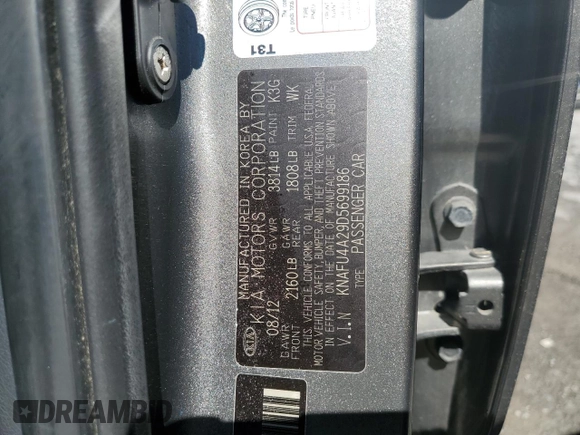 2013 Kia Forte EX with VIN KNAFU4A29D5699186, listed as a Copart auction lot 74003584 with 116,645 mi miles and Salvage Title. Bid and sale history available at carsss.com. Image 12.