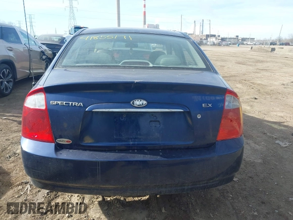 2006 Kia Spectra EX with VIN KNAFE121365221138, listed as a IAAI auction lot 41855171 with 158,425 mi miles. Bid and sale history available at carsss.com. Image 16.