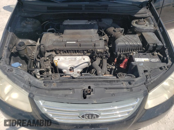 2008 Kia Spectra EX with VIN KNAFE121X85525733, listed as a Copart auction lot 66246444 with 166,211 mi miles and Salvage Title. Bid and sale history available at DreamBid. Image 11.