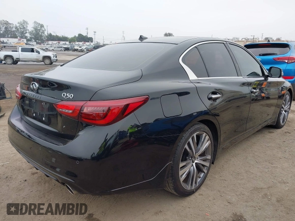 2023 Infiniti Q50 Sensory z VIN JN1EV7CP9PM511527, wystawiony jako IAAI lot #42490195 z przebiegiem 34 031 mil mil oraz . Historia ofert i sprzedaży dostępna na DreamBid. Obrazek 4.