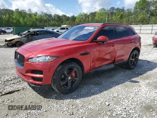 2018 Jaguar F-Pace 25t Premium with VIN SADCJ2FX6JA267072, listed as a Copart auction lot 52867035 with 77,057 mi miles and Salvage Title. Bid and sale history available at DreamBid. Image 1.