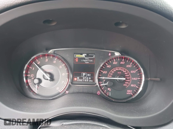 2016 Subaru WRX Premium with VIN JF1VA1E63G8831628, listed as a IAAI auction lot 41661025 with 92,193 mi miles. Bid and sale history available at carsss.com. Image 7.