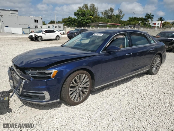 2021 Audi A8 with VIN WAU8DAF81MN007524, listed as a Copart auction lot 47288704 with 27866 miles. Bid and sale history available at carsss.com. Image 1.