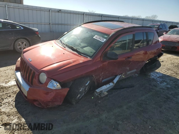 2007 Jeep Compass Limited with VIN 1J8FF57W17D169570, listed as a Copart auction lot 44238425 with 106,033 mi miles and Salvage Title. Bid and sale history available at carsss.com. Image 1.